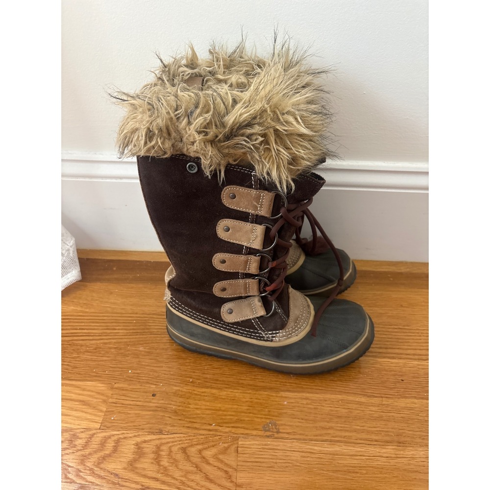Sorel Joan of Arctic Waterproof Winter Boots Brown Suede Faux Fur NL1540-248 8